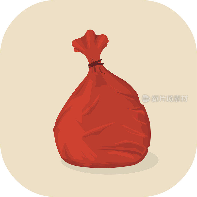 Vector红色Bin Bag图标。
